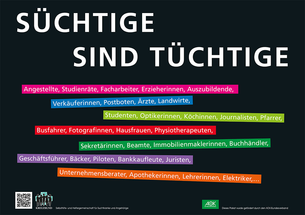 Poster „Süchtige sind Tüchtige (DIN A3)“